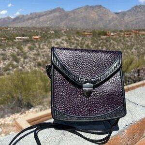 ROCHE LEATHER COMPANY Aubergine Purple Berkeley BAG